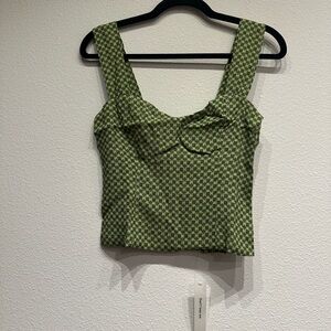Reformation Hester Top Piccolo green sweetheart neck crop top size 4 NWT